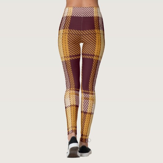 Gemütlicher Fall Rustikale Karierte Leggings (Rückseite)