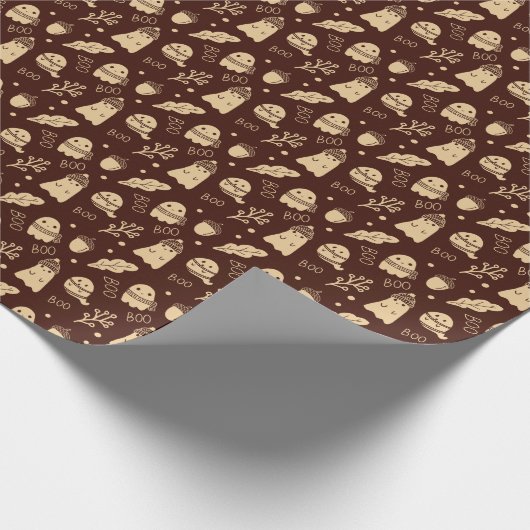 Gemütlicher Fall Spooky Geister Geschenkpapier (Ecke)