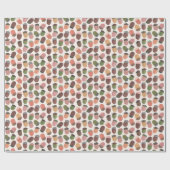 Gemütlicher Fall warmer weißer Herbst Acorn Geschenkpapier (Flach)