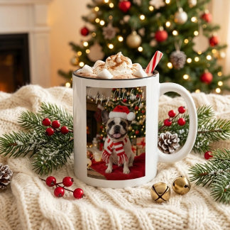 Gemütlicher Französischer Santa-Hut Weihnachten Zweifarbige Tasse