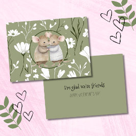 Gemütlicher Freundschaftstag Mäuse Valentinstag Mitteilungskarte