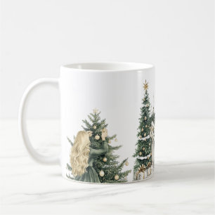 Gemütlicher Frohe Weihnachten Papier-Teller mit Wi Kaffeetasse