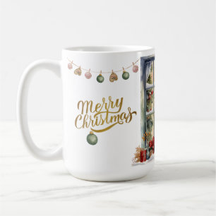Gemütlicher Frohe Weihnachten Papier-Teller mit Wi Kaffeetasse