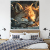 Gemütlicher Fuchs im Schnee Leinwanddruck (Insitu (Schlafzimmer))