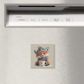 Gemütlicher Fuchs Winterzeit Tier Kaffee Feiertag Magnet (In Situ (Geschirrspüler))
