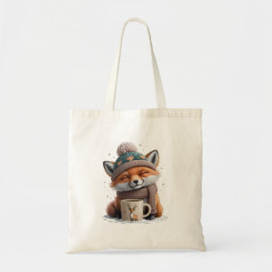 Gemütlicher Fuchs Winterzeit Tier Kaffee Feiertag Tragetasche