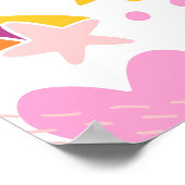 Gemütlicher Galaxie- Kosmos, Mond, Sterne und Herz Poster (Ecke)