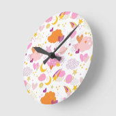 Gemütlicher Galaxie- Kosmos, Mond, Sterne und Herz Runde Wanduhr (Winkel)