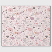 Gemütlicher Galaxie- Kosmos, Sterne und Wolken Geschenkpapier (Flach)