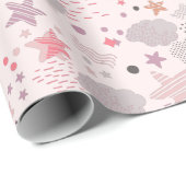 Gemütlicher Galaxie- Kosmos, Sterne und Wolken Geschenkpapier (Rolleneckpunkt)