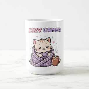 Gemütlicher Gamer-Mug – Süße Gaming-Katze Lustiger Kaffeetasse