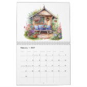Gemütlicher Garten mit Blume Gartensitzplatz Kalender (Feb 2027)