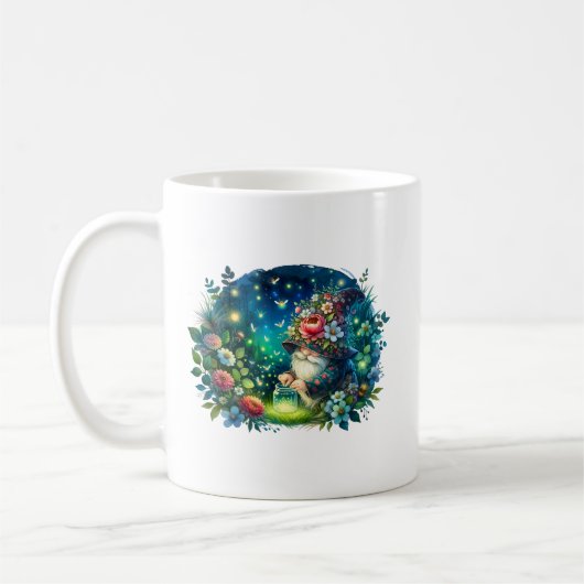 Gemütlicher Garten und Glühwürmchen Kaffeetasse (Links)