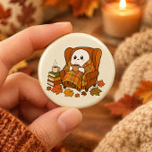 Gemütlicher Geist im Sessel Pin | Süßer Herbstkaff Button