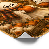 Gemütlicher Geist-Kürbis-Patch-Kunstprint Poster (Ecke)
