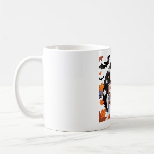Gemütlicher Geist und hässliche Halloween-Kunst Kaffeetasse (Links)