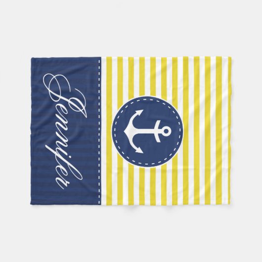 Gemütlicher gelber blauer fleecedecke (Vorderseite (Horizontal))