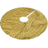 Gemütlicher Gelber Pullover: Texturierter Hintergr Polyester Weihnachtsbaumdecke (Schrägansicht)