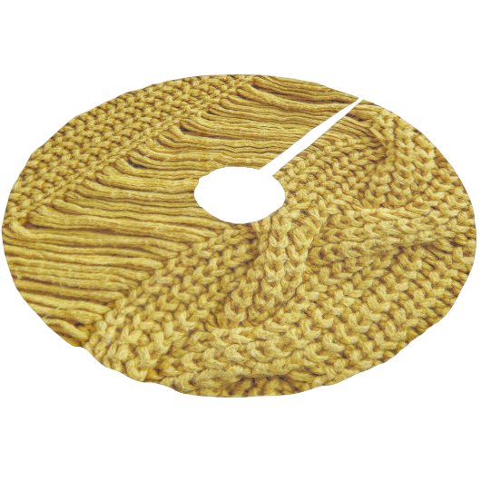 Gemütlicher Gelber Pullover: Texturierter Hintergr Polyester Weihnachtsbaumdecke (Schrägansicht)