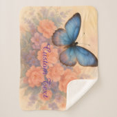 Gemütlicher, gemütlicher Schmetterling und Blume Sherpadecke (Vorderseite)