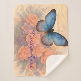 Gemütlicher, gemütlicher Schmetterling und Blume Sherpadecke