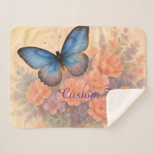 Gemütlicher, gemütlicher Schmetterling und Blume Sherpadecke (Vorderseite (Horizontal))