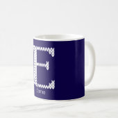 Gemütlicher gestrickter Alphabetbuchstabe E Kaffeetasse (VorderseiteRechts)
