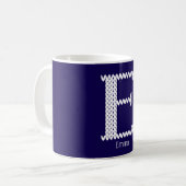 Gemütlicher gestrickter Alphabetbuchstabe E Kaffeetasse (Vorderseite Links)