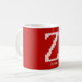 Gemütlicher gestrickter Buchstabe Z  Kaffeetasse (Vorderseite Links)
