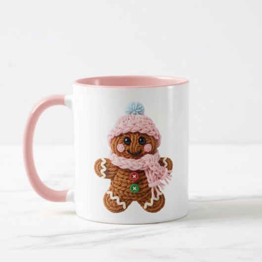 Gemütlicher gestrickter Weihnachtsmann Tasse (Links)