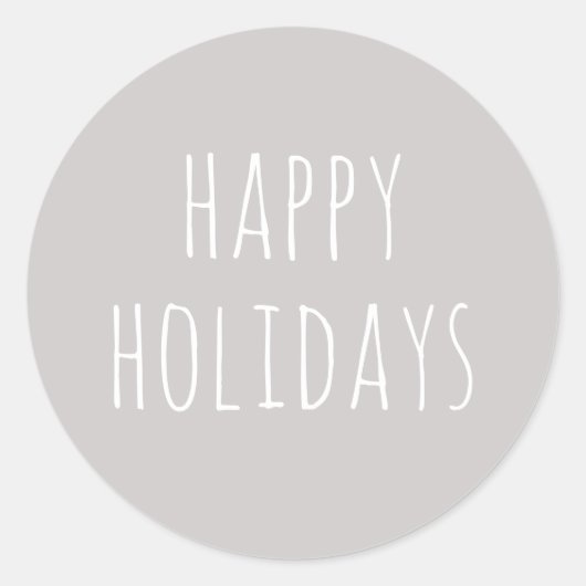 Gemütlicher glücklicher Urlaub | Warmes Licht Grau Runder Aufkleber (Vorderseite)