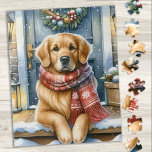 Gemütlicher Golden Retriever Welpenhund Weihnachte Puzzle<br><div class="desc">Suchen Sie nach einer lustigen und interessanten Aktivität, die Sie mit Ihrer Familie in dieser Ferienzeit teilen können? Schauen Sie sich nur unsere Puzzle-Sammlung mit dem spielerischen Golden Retriever an! Als Hundeliebhaber werden Sie die Vielfalt unserer Designs bewundern, darunter niedliche und kuschelige Welpen, liebenswerte Golden Retriever Hunde und sogar Szenen...</div>