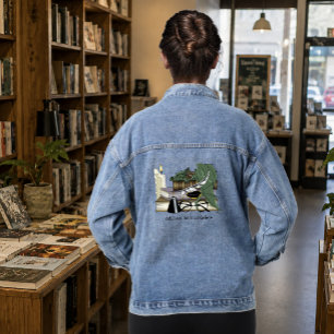 Gemütlicher Grüner Whimsical Schlafdrache Bücherli Jeansjacke