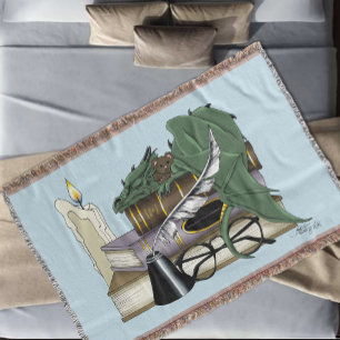 Gemütlicher Grüner Whimsical Schlafender Drache Bü Decke