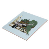 Gemütlicher Grüner Whimsical Schlafender Drache Bü Fliese (Seite)