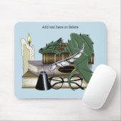Gemütlicher Grüner Whimsical Schlafender Drache Bü Mousepad (Mit Mouse)