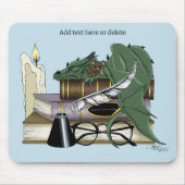 Gemütlicher Grüner Whimsical Schlafender Drache Bü Mousepad (Vorne)
