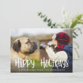 Gemütlicher Happy Holidays Weihnachtsfotokarte Feiertagskarte (Stehend Vorderseite)