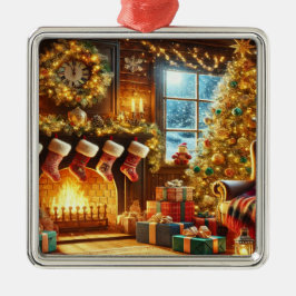 Gemütlicher Heiligabend Ornament Aus Metall