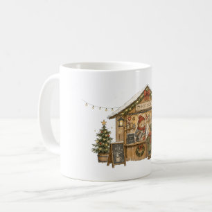 Gemütlicher Heißer Kakao-Weihnachtsmarktstand für Kaffeetasse