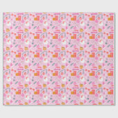 Gemütlicher, hellrosa Schneemann Weihnachtsschmuck Geschenkpapier (Flach)