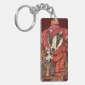 Gemütlicher Herbst Badger Art Schlüsselanhänger (Vorderseite links)
