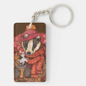 Gemütlicher Herbst Badger Art Schlüsselanhänger (Rückseite)