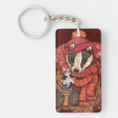 Gemütlicher Herbst Badger Art Schlüsselanhänger (Vorderseite)