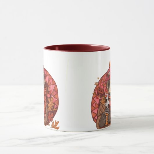 Gemütlicher Herbst Badger Art Tasse (Zentrum)