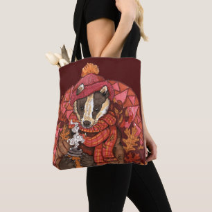 Gemütlicher Herbst Badger Art Tour Bag Tasche