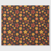 Gemütlicher Herbst-Blume Nahtloser Erntedank Geschenkpapier (Flach)