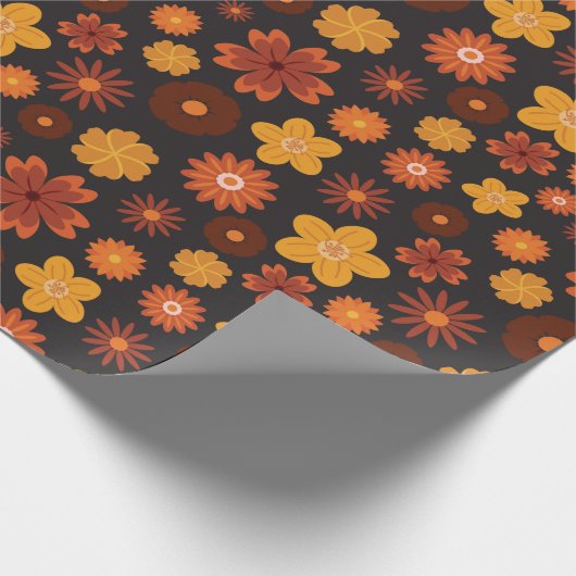 Gemütlicher Herbst-Blume Nahtloser Erntedank Geschenkpapier (Ecke)