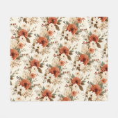 Gemütlicher Herbst-Blumenprint-Digitalkunst Fleecedecke (Vorderseite (Horizontal))