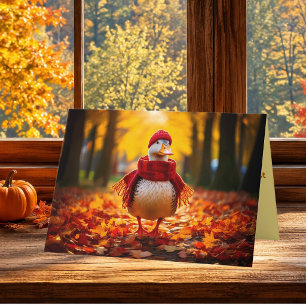 Gemütlicher Herbst-Enten-Dankesgruß Feiertagskarte